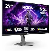 AOC Agon Pro AG276UZD - 27 inch QD OLED 4K UHD Gaming Monitor, 280 Hz, 0.03 ms, FreeSync Prem Pro, G-Sync comp., Height Adjus