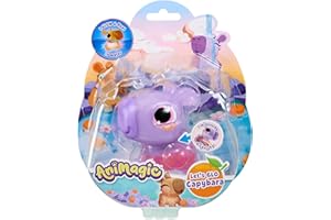 Animagic – Let’s GLO Capybara Violeta – Animal Interactivo y Electrónico Luminoso para Niños a Partir de 4 Años – Juguete Sensorial Que Brilla en Agua – Capibara Flotante y Elástica – Juguete de Baño