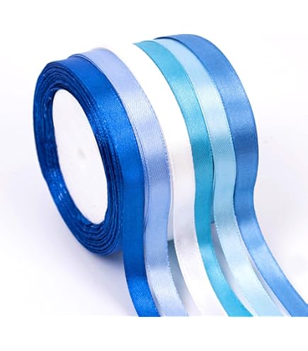 Satin Ribbon, 6 Rolls Decorative Ribbon, Fabric Ribbon, 20 Mmx22 M Roll, Decoration Gift Ribbon, Blue Ribbon For Wedding, Valentine's Day, Birthday - View #10