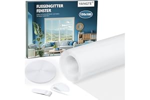 YANGTE Moustiquaire pour Fenetre (150x180 cm | blanc) - Filet Anti Insecte avec Ruban Adhésif Puissant, Moustiquaire bricolables et sans perçage