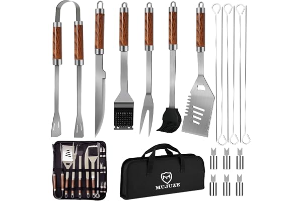 MUJUZE grillbestick-set, grilltillbehör present för män och familj