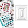 3pcs/Set Rectangle Frame Metal Die Cuts,Stitched Frame Panel Background Cutting Dies Stencils DIY Crafts Cards Cuts for DIY Embossing Card Making Photo Decorative Paper Dies Scrapbooking