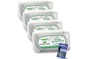 ELLIS HARPER Deodoranti per frigorifero Assorbi odori, Carbone attivo Frigorifero e Freezer Purificatore Deumidificatore Naturale per Ambienti Senza Profumi (1 Unità (Confezione da 4))