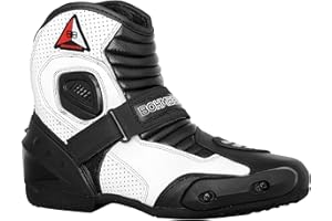 Bohmberg Audax Herren Motorradstiefel-Biker Boots-Sport Motorrad Stiefel aus echtem Leder-Leicht und Atmungsaktiv, mit verstärkten Protektoren