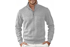 Halfword Pulls Homme Zip Pullover Tricoté Pull à Manches Longues pour Hommes Jacquard Sweatshirts