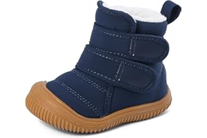MASOCIO Winterschuhe Baby Boots Junge Mädchen Kleinkind Winter Stiefel Plüsch Flach Gummi Anti-Rutsch Größe 19-27 EU