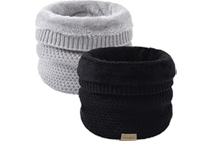 HYUET Winter Schlauchschal Loop Schal Rundschal Dick Fleece Halswärmer Gefüttert Weichem Thermo Halsschlauch Halstuch Schlauch Nackenwärmer Herren Damen Winter zum Sport Ski Herren Damen