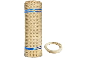 RIBLOR 60cm de Large, Naturel Cannage Rouleau pour Meuble, Rotin pour Cannage pour Chaise, Rouleau de Sangle Cannage, Toile Tissu en Rotin pré-tissée à Ouverte pour Armoire Plafond(50x100cm)