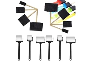 Canzoon Pinceaux Mousse 14Pcs Rouleau Peinture Brosse Eponge Mousse pour L'artisanat Les Adultes Et Les Enfants Et L'aquarelle(Noir Blanc)