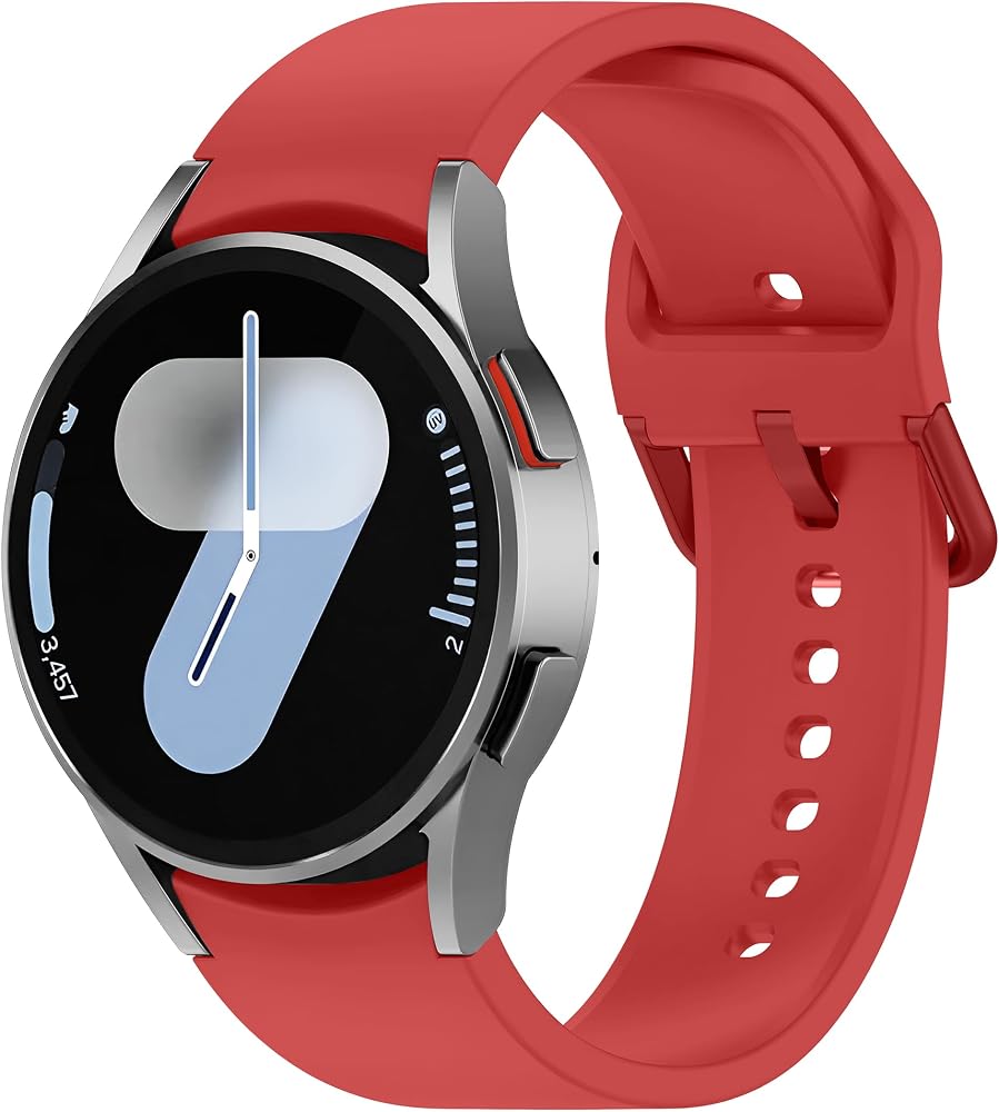 Teknoft Galaxy Watch 7/6/5/4/FE Serisi (40mm/44mm), Watch 6/4 Classic (47mm/43mm/42mm) ve Galaxy Watch 5 Pro (45mm) İçin Konforlu ve Yumuşak 20mm Kavisli Silikon Kordon