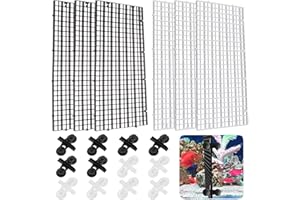 Separador de Tanque de Peces,Guador 6 Piezas Divisor de Acuario Rejilla de Plástico Acuario Separador de Bandeja para Peces con 12 Piezas Clips para Separar los Peces de la Pelea Mantener