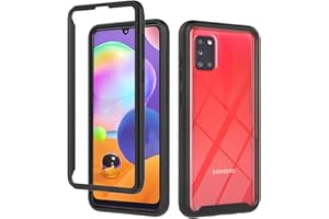 EuCase 3 en 1 Funda para Samsung Galaxy A31 Antigolpes, Transparente Carcasa de Silicona TPU + PC para Samsung Galaxy A31 Anti-Rasguño 360° Protección Caso