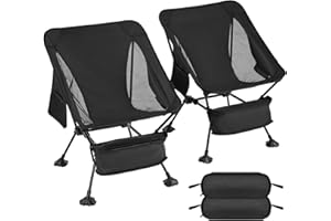 ‎ATEPA ATEPA Campingstuhl Faltbar Ultraleicht, Camping Stuhl 150 kg Kleines Packmaß, Klappstuhl Camping Tragbare mit Tragetasche, Campingstuhl Klappbar Leicht für Wandern Angeln Strand, 1/2 Pack