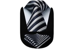 HISDERN Corbatas de Hombre Modernas Corbata Extra Larga Conjunto Corbata y Pañuelo Originales de Boda Fiesta 160 cm