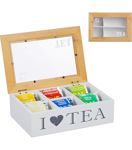 Scatola Portatè Rustica Con 9 Scomparti - Legno Di Paulownia, Vetro E Stile Shabby Chic - Foto 8