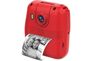 GROOV E Groov-e Kidz Digital Instant Print Camera - 12MP Camera for Kids with Thermal Printer, Games, Built-in Memory, & Rechargeable Battery - 1080p HD Video Recording - Includes Print Rolls - Red