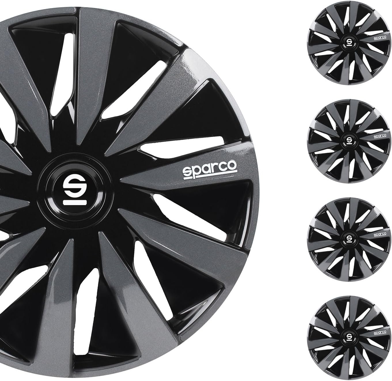 SPARCO SPC1491BKGR wheel covers Lazio 14-inch black/grey