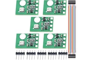 Youmile 5 piezas AHT20 I2C Módulo de sensor de temperatura y humedad Sonda de alta precisión DC 2.0-5.5V AHT10 versión de actualización tamaño mini con cable Dupont macho y hembra, para Arduino