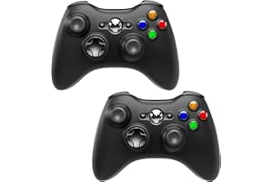 SWCTIM 2 Pack Wireless Controller for Xbox 360, 2.4GHZ Game Joystick Controller Gamepad for Xbox 360 & Slim Console and PC Windows 7/8/10,No Audio Jack,Black