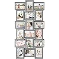 HELLO LAURA - 4x6 Picture Frame Collage Large Photo Collage Frame for Wall 18 Openings Collage Picture Frames Photo Frame Collage Wall Decor for Living Room Bedroom - Elegant Grey