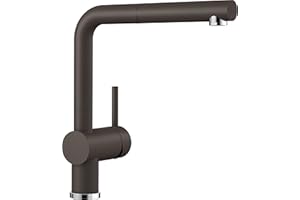 BLANCO LINUS-S – Robinet de Cuisine Design SILGRANIT avec Bec Extensible – Haute Pression – Marron – 516697