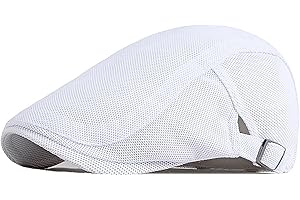 BIGOCO Gorra Boinas Plana Respirable Hombre,Gorras Irlandesa Ajustable Cabbie Gatsby Cap,Newsboy Casquillo Sombreros,Clásico Flat Cap con Visera Sombrero