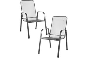 MFG FREIZEITMÖBEL AUS MECKLENBURG MFG MEC-Stor Expanded Metal Stacking Chairs, Set of 2