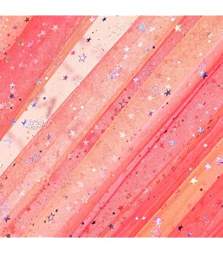 Tissu Tulle Pailleté Rainbow - 150 Cm De Large X 1 Mètre - Polyester Brillant Pour Robes, Décorations DIY - Doux Et Fin - 10
