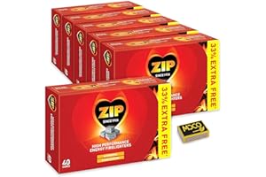 Zip High Performance Fire Lighters- Powerful & Reliable Fire Starter for Open Fires- Eco Fire Cube for BBQs, Stoves & Burners- (6 Pack X 40 Cubes)