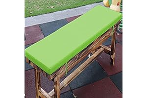 Zoomlie Coussin de banc imperméable pour mobilier d'extérieur - 100/110/120/140/150 cm de long - 5 cm d'épaisseur - Pour terrasse, pelouse, balcon (vert, 120 x 40 x 5 cm)