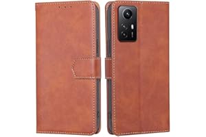 RankOne Funda Compatible con Redmi Note 12S (6.43" Inches), Funda de Piel Tipo Folio Flip Protectora con Ranura para Tarjeta Carcasa - Marrón