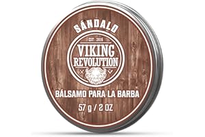 Viking Revolution - Bálsamo Barba Hombre - Regalo Hombre - Cera Acondicionadora con Aceite de Argán y Jojoba. Suaviza y Fortalece la Barba con Aroma a Sándalo - 57g