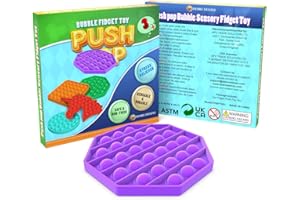 Desire Deluxe Push Fidget Pop Toys Pack for Kids - Sensory Anxiety Stress Relief Push It Autism Toy for Girls & Boys – Gift Retail Box