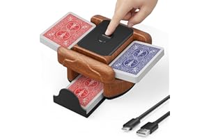 Trsaow Automatic Card Shuffler, Rechargeable, 2 Shuffle Modes, Compatible with Poker, Bridge, UNO & Phase 10 Cards, Portable Electric Card Shuffler for Game Nights