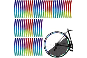 OHREN 60 piezas Pegatinas Reflectantes para Bicicleta, Vinilo Protector, Parches, Complementarias a Ojos de Gato, Adecuadas para la Mayoría de las Llantas, Cinta para Moto y Casco, Catadioptrico Moto