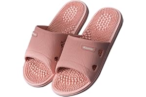 HAQMG Chaussons De Maison pour Femmes Pantoufles De Massage Sandales, Pantoufles De Douche pour Hommes Acupression des Pieds Réflexologie Massage Shiatsu Arch Soulagement De La Douleur Fasciite