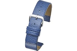 ALPINE INTERNATIONAL ALPINE Genuine leather watch band - Smooth flat leather watch strap 12mm, 14mm, 16mm, 18mm - black, tan, burgundy, pink, blue, green, purple, yellow