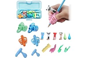 TSKDKIT Lot de 10 Guides doigts pour gauchers et droitier - guide doigt enfant pencils grip poignées de crayon pour enfants Grip Stylo Dispositif de Correction Aide Écriture Fille Garçon