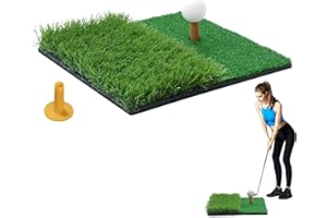 SPARKLENUT Golf Übungsmatte, 30 x 30cm Golf Matte, Abschlagmatte Golf im Innen und Außenbereich, Tragbar Abschlagmatte inkl für das Chipping Putting Training