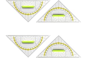 Ozmw 4 Pcs Geodreieck mit Griff - Geodreieck 14cm, Geodreieck Klein, Dreieck Lineal, Geodreieck Grundschule
