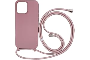 Ququcheng Kompatibel mit iPhone 16 Pro(6.3") Hülle,Handykette Hülle Silikon Seil Necklace Handyhülle mit Kordel Tasche TPU Bumper Schutzhülle für iPhone 16 Pro(6.3")-Rosa Gold