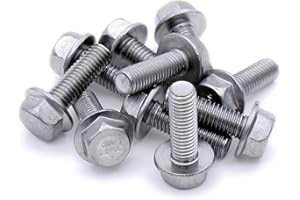 SINGULARITY SUPPLIES M8 (8mm x 25mm) Flanged Hex Bolt (Fully Threaded Setscrew) - Stainless Steel (A2) (Pack of 10)