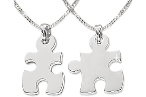 CLEVER SCHMUCK CLEVER joyas de plata de acabado "pieza de rompecabezas rural.p" brillante de plata 925 con 2 cadenas tanque cada 50 cm (F), nuevo