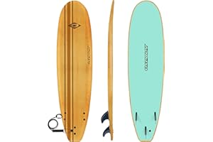 Osprey Pinstripe Foam Surfboard Soft Foamie Complete with Leash and Fins, High Spec Vacuum Sealed