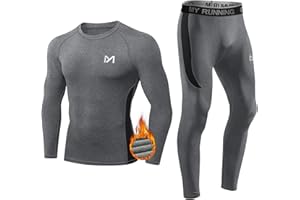 MEETYOO Thermounterwäsche Set Herren, Lange Funktionswäsche Atmungsaktiv Unterwäsche Sport Kompressionsanzug für Workout Skifahren Laufen Wandern