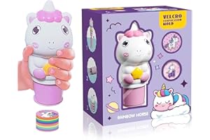 FLYGRRIV Einhorn Sticker Stempel Kinder, Wow Aufkleber Stickerbuch ab 3 Jahre, Kleine Geschenke für Kinder, Reisespiele Sticker Set Mit Malbuch, 100 Aufklebern