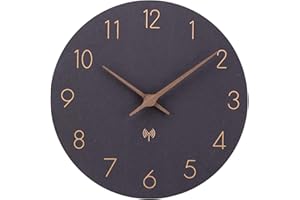 ‎ACCSHINE ACCSHINE MDF Holz Funkuhr Wanduhr Ohne TickgeräUsche Lautlos 30cm Quarz Batterie Groß Wanduhren Einfach zu Lesen für Zimmer Zuhause KüChe Schlafzimmer Büro Schule (Schwarz)