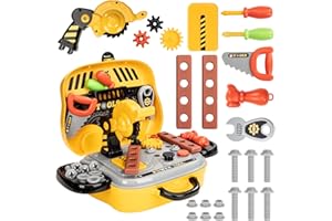 WISPLYE Juego de Construcción de Herramientas Juguete Niños Caja Juegos de Imitación Juego de rol, Cumpleaños Navidad Regalo para 3 4 5 6 7 8 Años