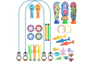Oziral Zestaw 29 zabawek do nurkowania dla dzieci, zabawka do nurkowania pod wodą, dla dzieci, do użytku na zewnątrz, do pływania, dla chłopców i dziewczynek w wieku 5, 6, 7, 8, 9-12 lat