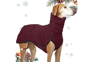BINIVEIL Whippet - Abrigo de Forro Polar Coral súper para Perro, Abrigo para Mascotas, Sudadera de Galgos, Sudadera de Invierno para Perros, Pijama para otoño e Invierno